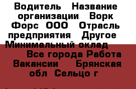 Водитель › Название организации ­ Ворк Форс, ООО › Отрасль предприятия ­ Другое › Минимальный оклад ­ 43 000 - Все города Работа » Вакансии   . Брянская обл.,Сельцо г.